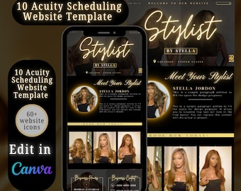 Acuity Scheduling Template for Hair Stylist | Website Template | Acuity Hair Website | Acuity Booking Site Template | Lash Nails Braid, Mua