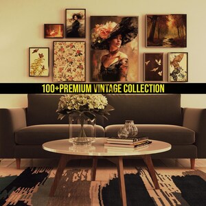 100+ Vintage Art Prints | Dark Academia Decor | Rustic Dark Gallery Wall Set | Moody French Country Prints | Antique Moody Gallery Wall