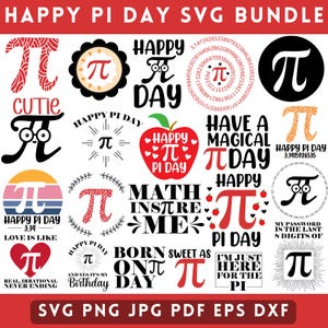 Pi Day Svg Bundle - Happy Pi Day Svg - Pi Day 2024 Svg - Retro Pi Day Svg - Svg Files for Cricut - Math Symbols Svg