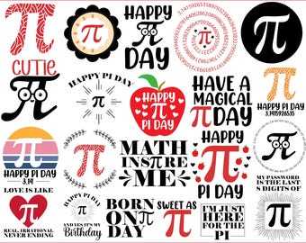 Pi Day SVG Bundle - Happy Pi Day SVG - Pi Day 2024 SVG - Retro Pi Day SVG - svg Dateien für Cricut - Mathe Symbole svg