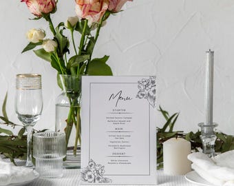 Wedding Bar Menu Sign Template | Modern Signature Drinks | Editable Canva Cocktail Menu | His and Hers Drinks | Wedding Bar Sign