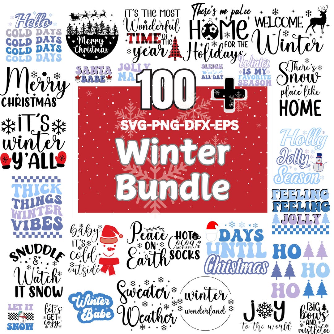 Winter Svg Bundle | Funny Winter Quotes Svg Png | Christmas Svg ...