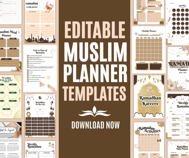 Anpassen Islamischer Planer | Ramadan, Koran, Salat Tracker | Fasten & Gebets-Tagebuch | Täglicher undatierter islamischer Wochenplaner für Ramadan 2025 Bild 5