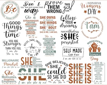 International Women's Day Svg Png, Women's Day 2025 Bundle Feminist, 8 March, Empowered Women, Women's Day Gift, Strong Women