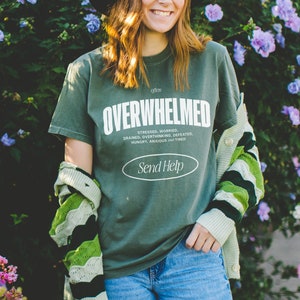 Overwhelmed, Relaxed Tee, Moss image 1