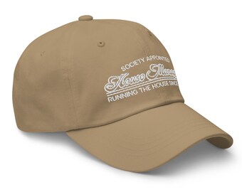 House Manager, Embroidered Cotton Twill Hat, Khaki