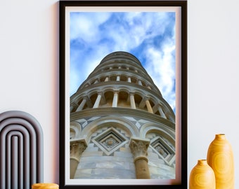 Leaning Tower of Pisa, Italy Oil Painting, Travel Photography Digital Art Print, Home Wall Decor | Digital Download | Wander Prints By Jenna