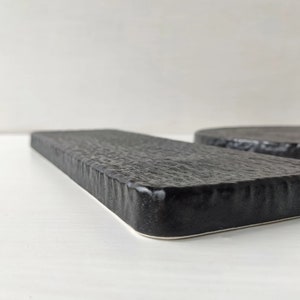 Set of 4 The Ceramic Plates | 30*10 sm Black plate | Sushi plate | Hand-Finished Ceramics | Handmade gift | Dinnerware Sets | House warming