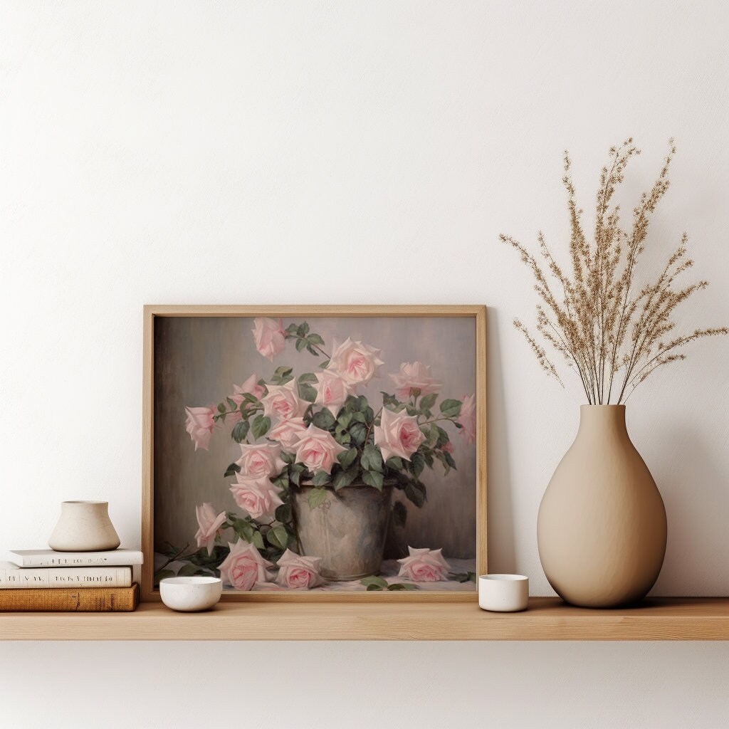 Prontable Pink Roses Printable Pink Roses, Vintage Pink Roses, Roses for Valentines Day - Etsy