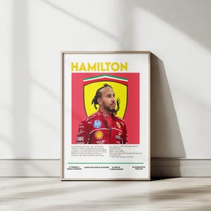 Lewis Hamilton F1 Fan Gift – Ferrari Formula 1 Decor, Racing Legend Poster, Motorsport Collectible