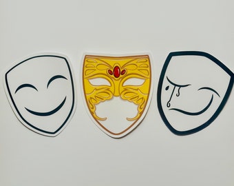 TGCF Masks Set - Heaven Official's Blessing Wu Ming | Bai Wu Xiang | Crown Prince - Vinyl Waterproof Stickers