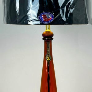 Handmade 28” 1942 Don Julio tequila bottle lamp with black shade