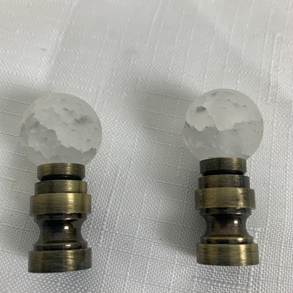 2 inch  frosted glass finials