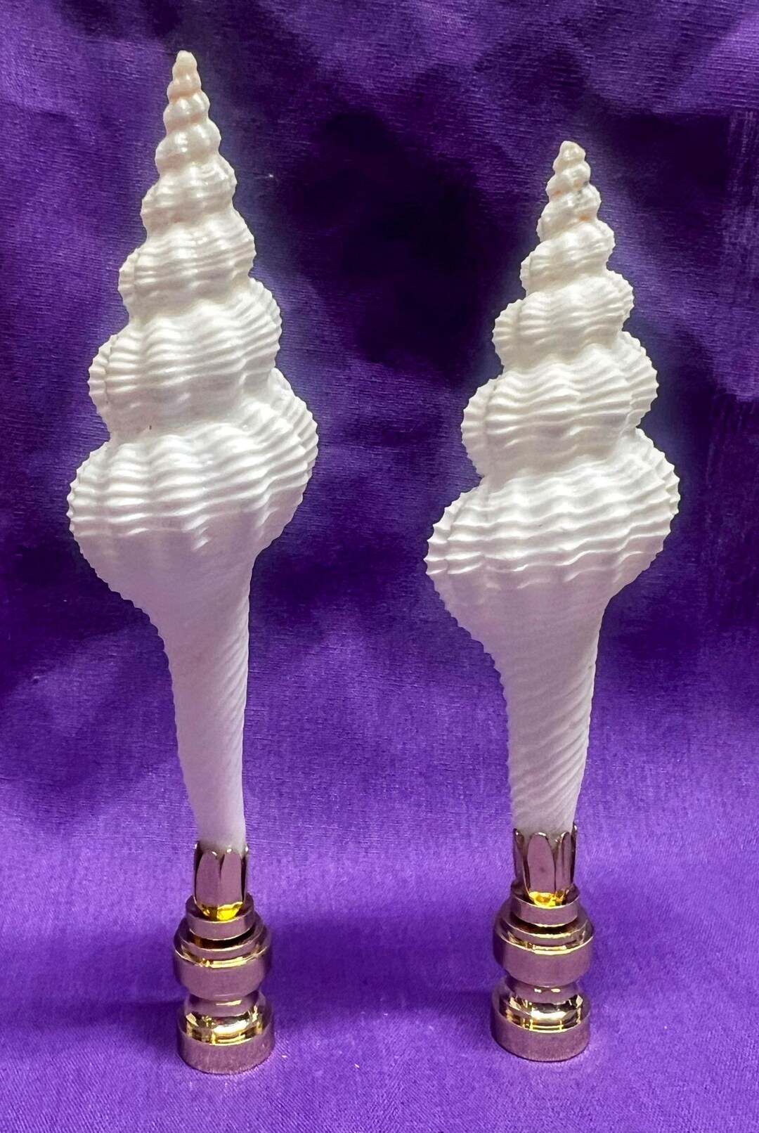 Shells Finials Pair of 4” Natural Seashell Finials - Etsy