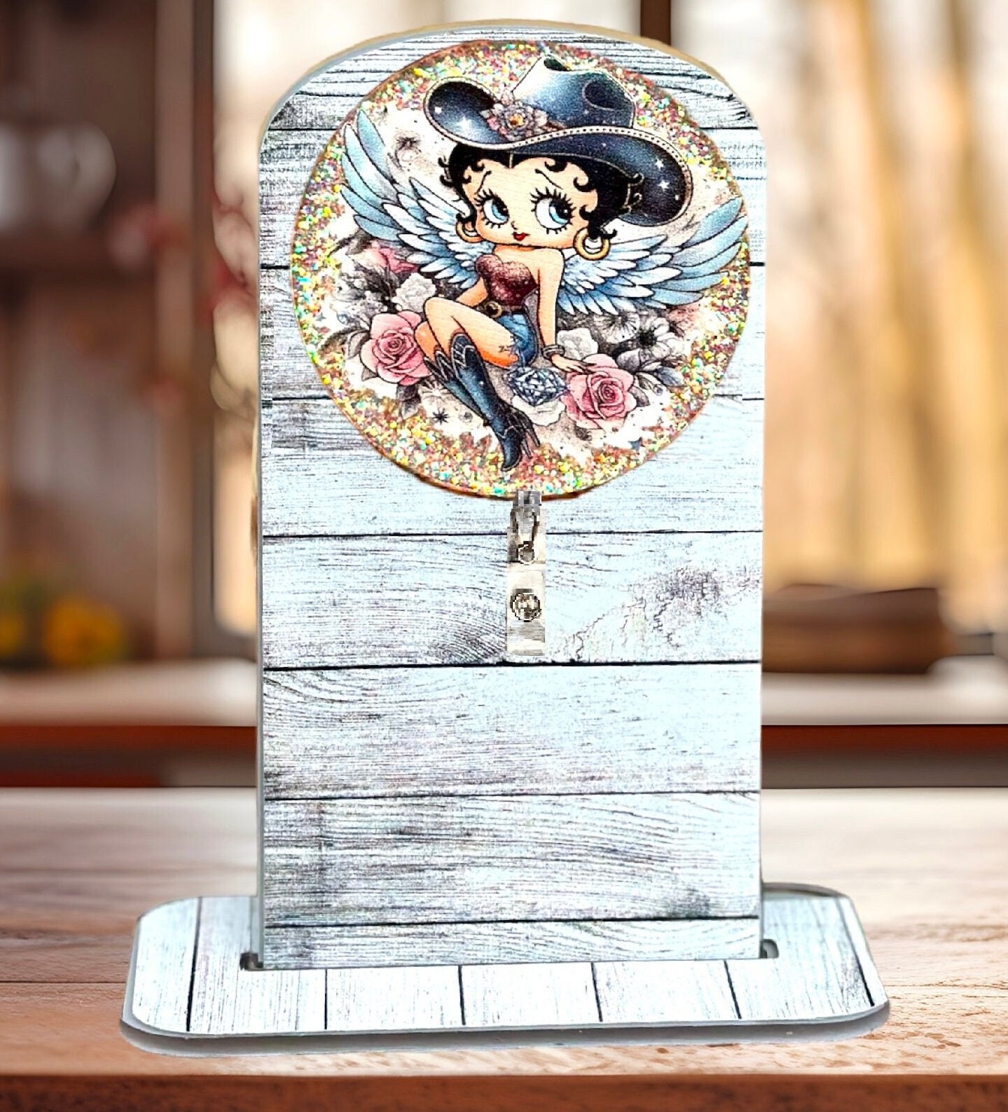Glitter Betty Boop Badge Reel - Retractable ID Holder for Cna and HR - Cute & Sparkly