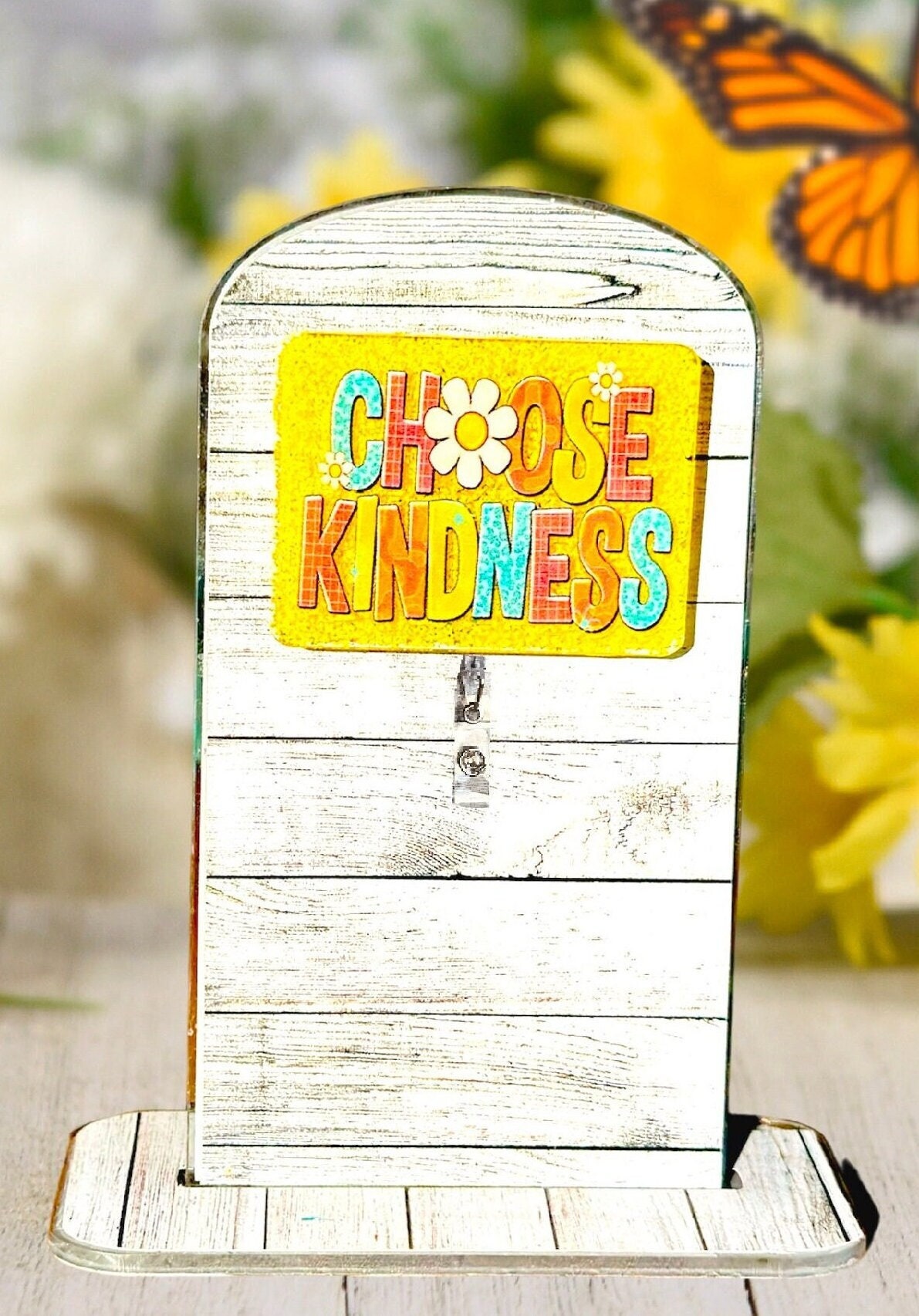 Choose Kindness Glitter Badge Reel Daisy Be Kind Nurse & Teacher ID Badge  Holder, ID Badge, Teacher Gift, Nurses Gift 