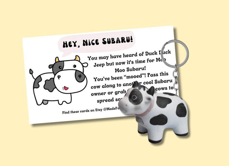 Moo Moo Subaru Downloadable Card - Etsy