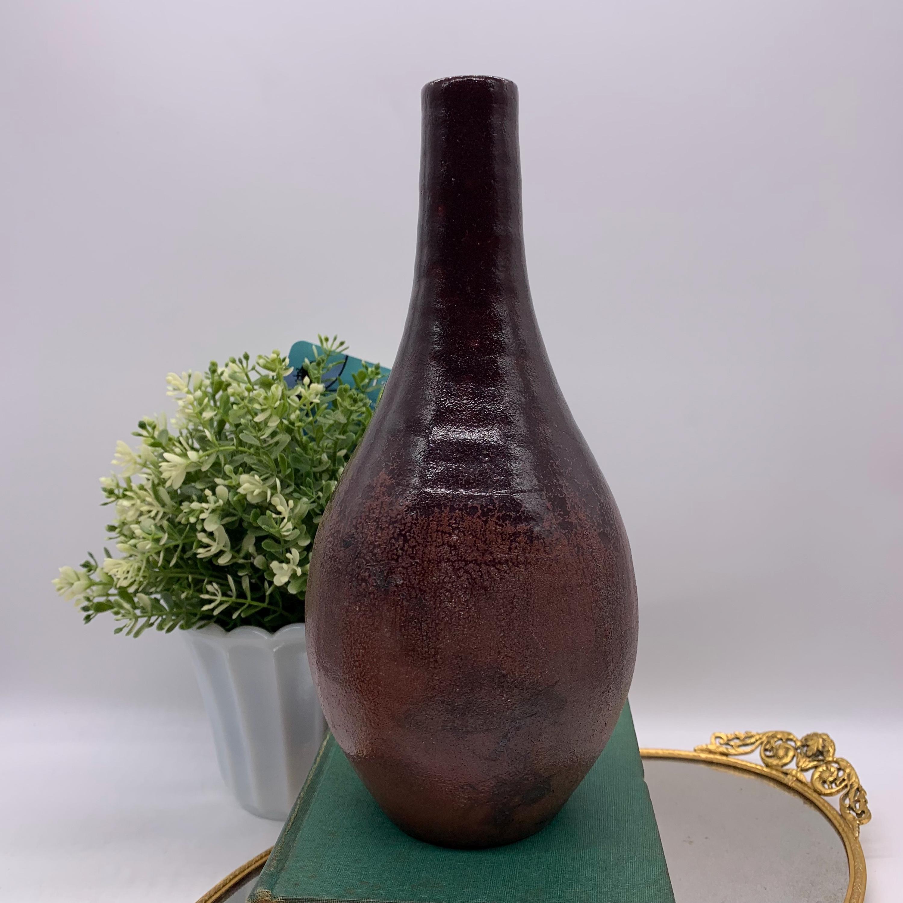 Vintage Mid Century Studio Pottery Oxblood Lava Glaze Brutalist Vase - Etsy