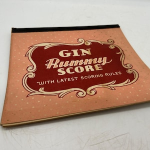 Tableau de pointage vintage pour jeu de cartes pour gin rami - inutilisé
