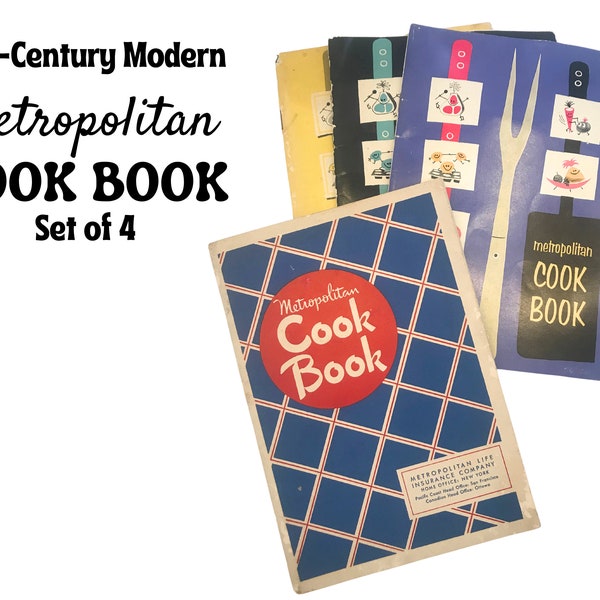 Metropolitan Cook Books, Set of 4, Vintage Cook Books, Recipe Booklet, by Metropolitan Life Insurance Company, 1940s 1950s 1960s