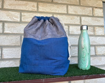 Denim Lunch or Yoga Bag for men or women