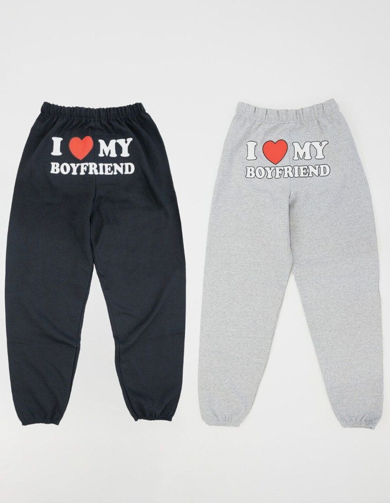 I Love My Boyfriend Drawstring Sweatpants, Valentines Day Gift, Unisex ...