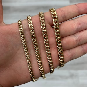 10K Classic Cuban Link Chain (5.5mm, 6mm, 6.8mm, 7.5mm) - Solid Yellow Gold, Heavy Cuban Link Necklace