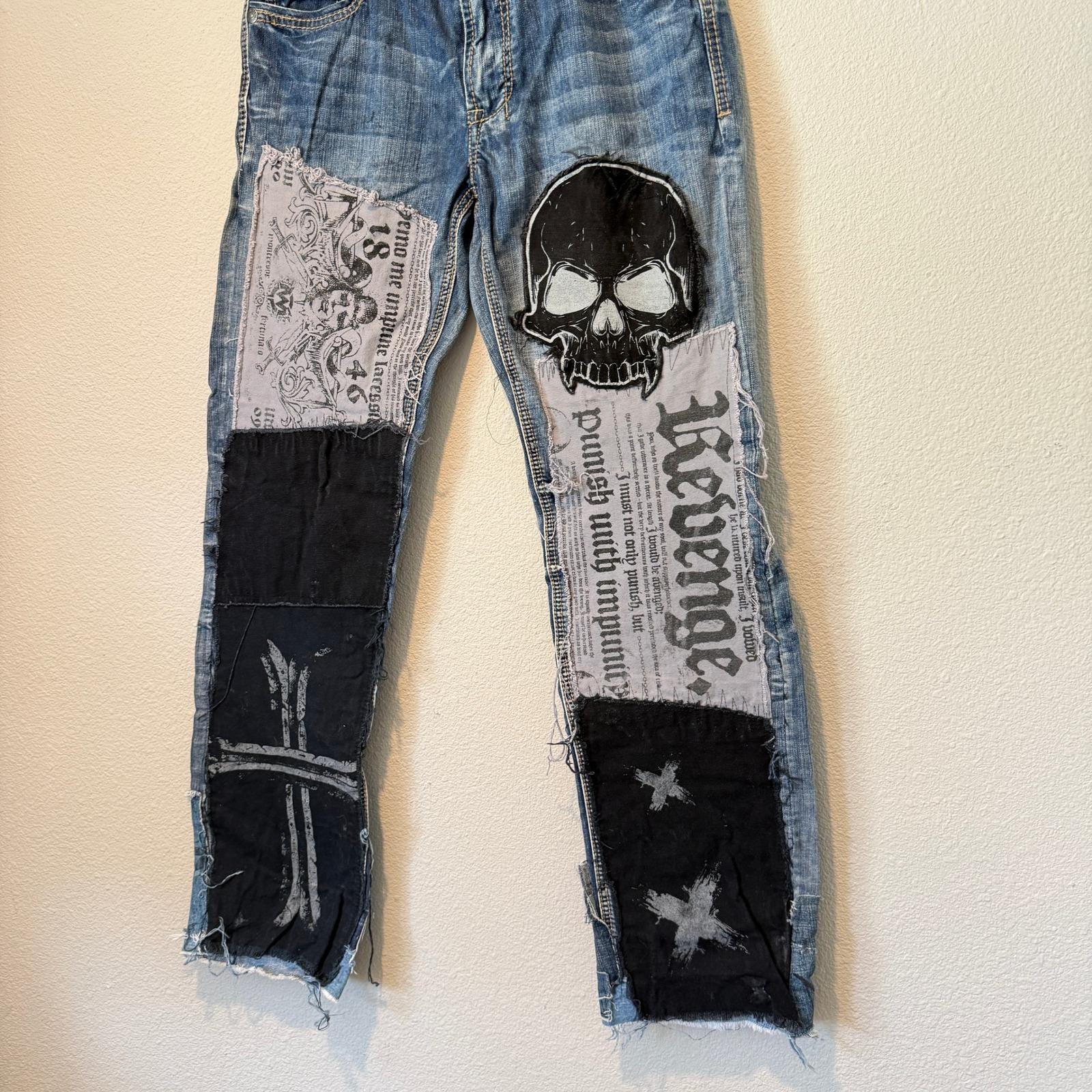 Patched jeans men - Etsy 日本