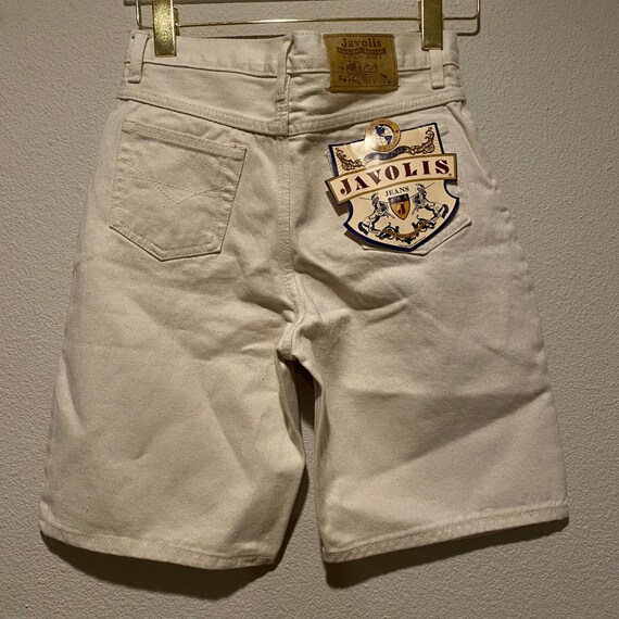 Javolis Jeans Shorts Vintage High Waist Beige Denim New with Tags