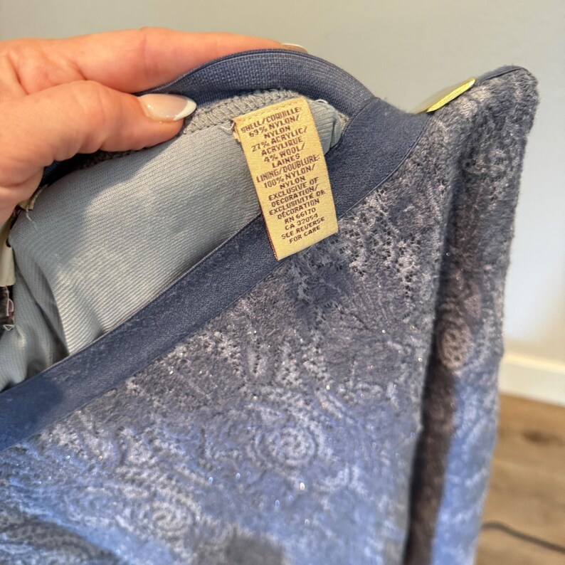 Free People Blå Paisley Spets Midikjol Skimrande Flerskiktad Boho Medium bild 7