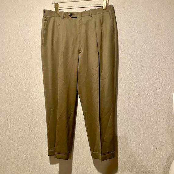 Mens Pleated Dress Pants Olive Green Trousers Career Office - Etsy Mens Pleated Dress Pants Olive Green Trousers Career Office - Etsy