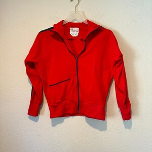 Vintage Playway Red Track Jacket Mens Small Side Stripe Zip Up Warm Up Suit 70s