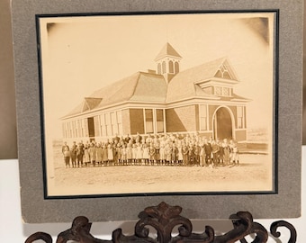 Foto antiga da escola primária Lankershim, em North Hollywood, 1889.