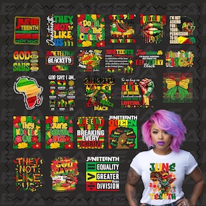30+ Juneteenth 1865 Bundle PNG, Juni Monat der Schwarzen Geschichte, Black Lives Matter Shirt Design, 1865 Afro Amerika Png, Juni Teenth Karte Png