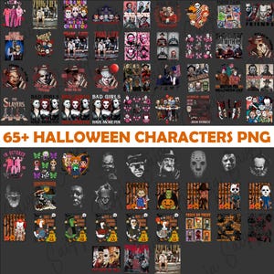 65+ Halloween Characters Png Bundle, Halloween Bundle PNG, Retro Horror Png Bundle, Scary Movie Png, Spooky Png, Horror Halloween Horror Png
