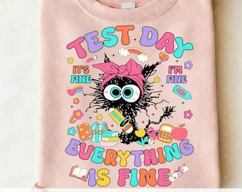 Test Day Png, It's Fine I'm Fine Everything Is Fine Png, Black Cat Png