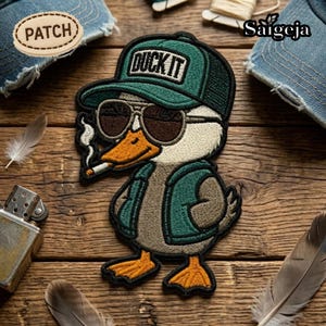 Duck It rauchende Ente Aufnäher, Duck Patch, Cooler Cap Jacke Patch, sarkastisches Vogel Swear Wort Geschenk