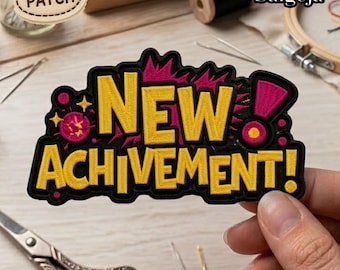 New Achievement Patch, Dungeon Crawler Carl Badge, DCC Gamer Gift, LitRPG Art, Level Up Badge, Iron on Patch, Backpack Patch