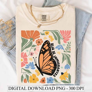 Sutil anti-Trump Filha de Imigrantes Imigrante PNG, Matisse Inspirado em Floral Ativismo Político Progressista Pró-Imigração Presente de Flores Silvestres