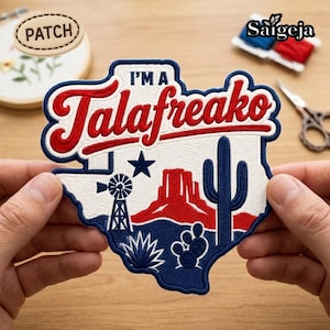 Texas Talafreako-tygmärke, broderat tygmärke för jag är en Talafreako, rolig Texas Pride-gåva för sydvästra ökenlandskap, present till Texas-folket