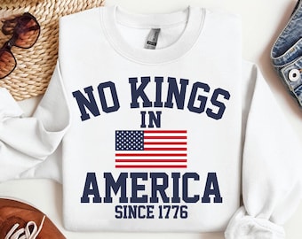 No Kings in America Png, Anti-Trump, Protest Png, Democracy Png, Protest Png, Gift for Anti-MAGA Png, Patriotic Tee Png, Liberal Png