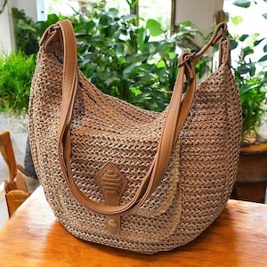 Stroh gewebt Strandtasche - Hochleistungs-Crossbody- & Umhängetasche für Frauen / Tote Strand Stroh Handtasche Geschenk/Luxus Geldbörse Geschenk/Stroh Geldbörse Geschenk