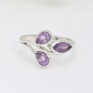 Amethyst Ring, 925 Sterling Silver Ring, Statement Ring, February Birthstone Ring, Handmade Silver Ring, Gemstone Silver Ring, Women's Rings