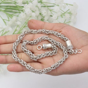 Chain Necklace For Men, Solid Silver Necklace, Byzantine Chain, Silver Chain For Men, Handmade Necklace, Men Chain Necklace, Best Gifts