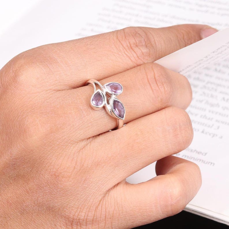 Amethyst Ring, 925 Sterling Silver Ring, Statement Ring, February Birthstone Ring, Handmade Silver Ring, Gemstone Silver Ring, Women's Rings