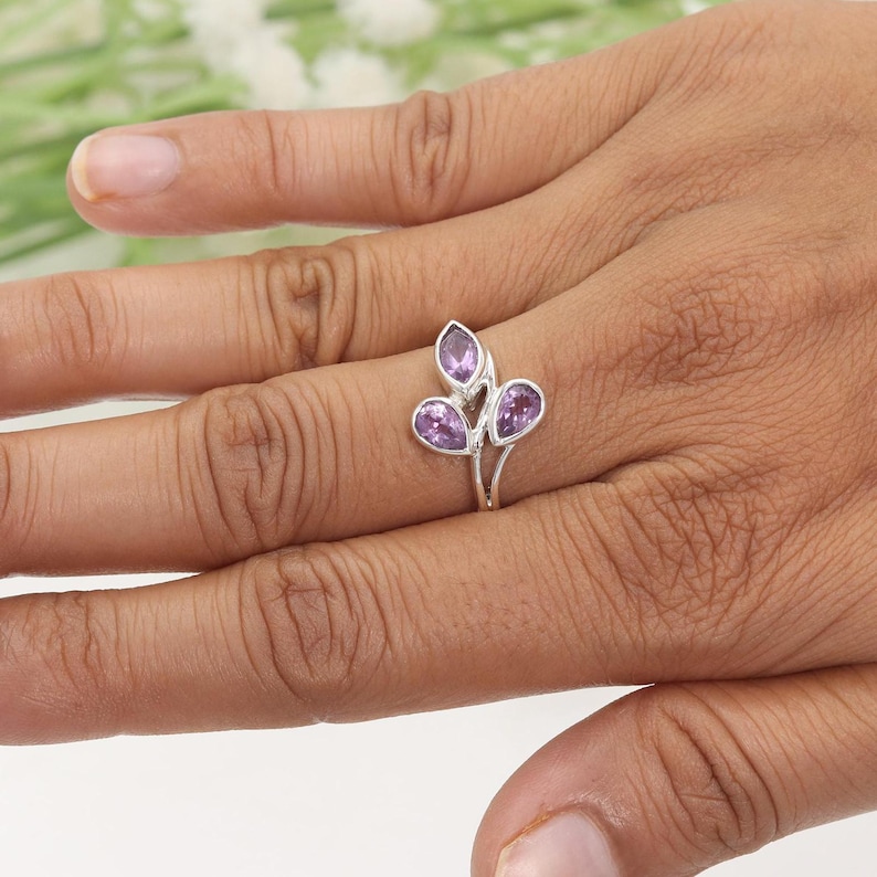 Amethyst Ring, 925 Sterling Silver Ring, Statement Ring, February Birthstone Ring, Handmade Silver Ring, Gemstone Silver Ring, Women's Rings