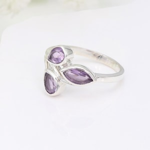 Amethyst Ring, 925 Sterling Silver Ring, Statement Ring, February Birthstone Ring, Handmade Silver Ring, Gemstone Silver Ring, Women's Rings