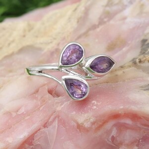 Amethyst Ring, 925 Sterling Silver Ring, Statement Ring, February Birthstone Ring, Handmade Silver Ring, Gemstone Silver Ring, Women's Rings