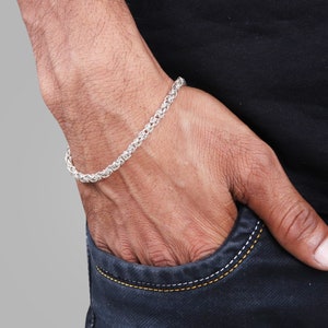 Byzantine Chain Bracelets, Bracelets For Men, Solid Silver Bracelet, Gift For Men, Handmade Bracelets for Him, Best Gifts For Men