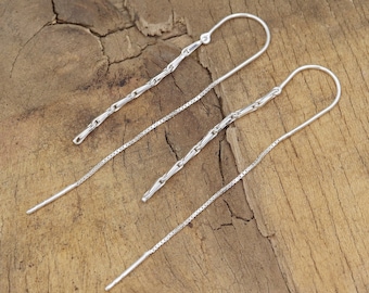 Threader Earrings, Minimalist Earrings, Long Chain Earrings, 925 Sterling Silver Earrings, Earrings For Women and Girls, Best Gift for Her